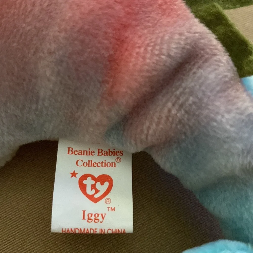 Ty Beanie Baby Original. IGGY the Iguana. Born August 12, 1997. Rare. Retired - Picture 10 of 12